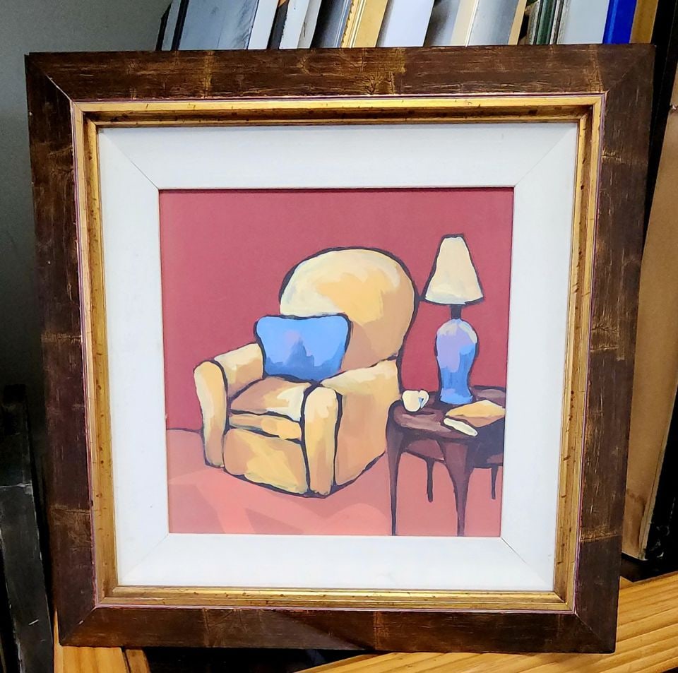 Two vintage framed still lifes, Red Room l & Red Room II by Virginia Dauth made for The Bombay Co. (1 of 6)