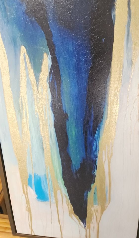 Bold abstract Giclee print oil painting on canvas making a strong artistic statement. 16"x 32" - 3