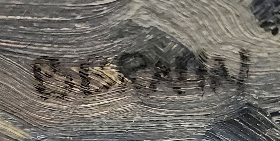 Captivating vintage impressionist landscape oil painting w/ pallet knife/impasto texture. Signed - 5