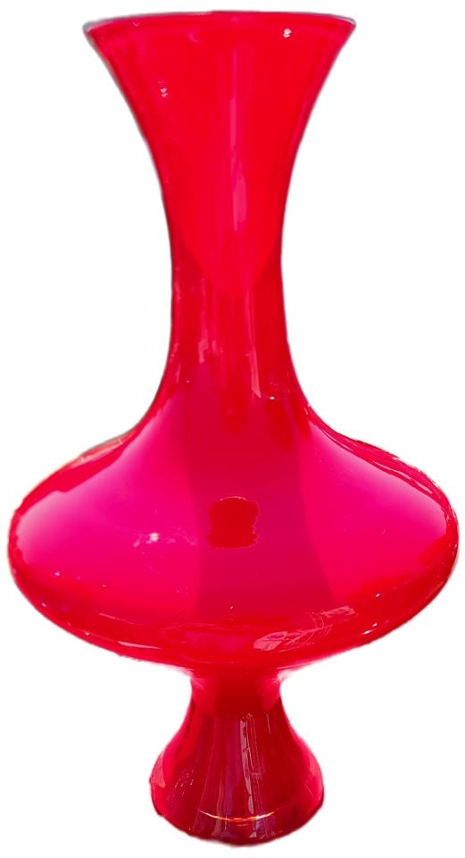 Hi-Design Monumental mid-century art glass vase. Heavy in the manner of Murano Glass. 25h x 15diam - 4