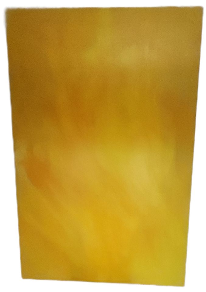 Large 60"x 40" masterful yellow/orange themed monochromatic abstract oil painting - 2