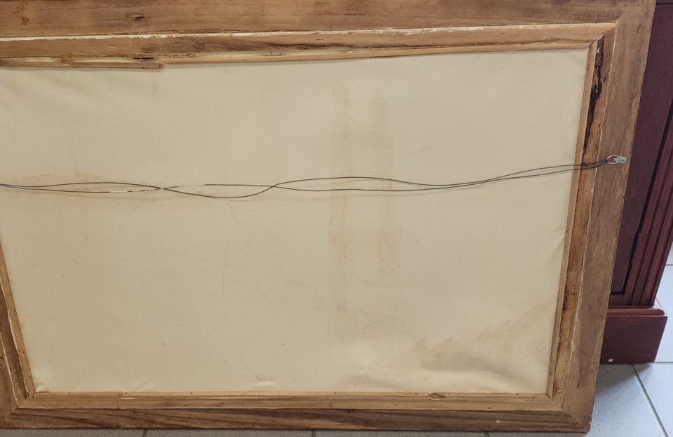 Vintage impressionist oil painting of the Golden Gate Bridge at San Francisco Bay. Signed by artist. - 3