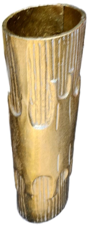 Vintage mid-century / deco-style gold finished tall metal art vase - 3