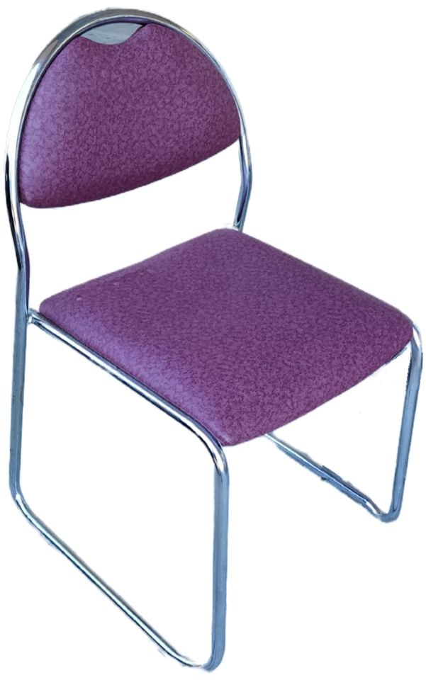 4 Original Lowenstein nickel Chrome 1970s stackable side chairs perfect for a dining room or office - 2