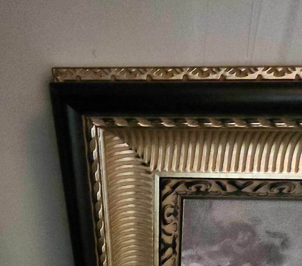 Captivating vintage impressionist oil painting of winter landscape housed in stunning luxury frame - 4