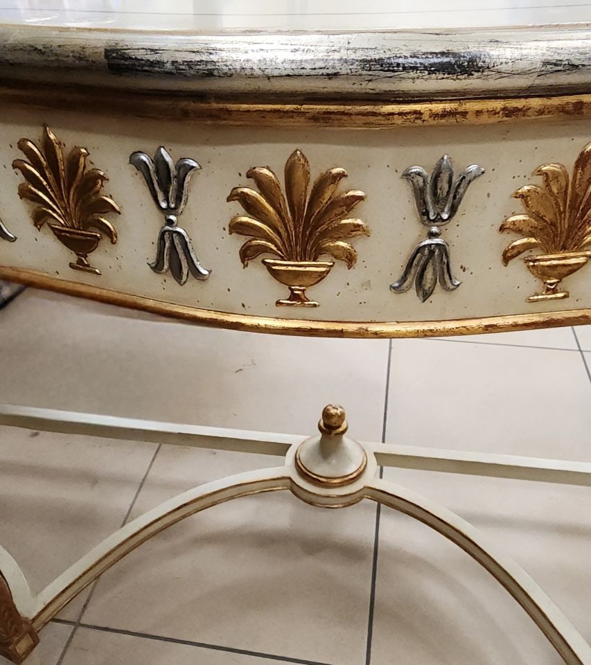 Magnificent Rare Vintage Neoclassical Italian Louis 16th Style Gilded Console. 61"x 22"x 32"h - 5