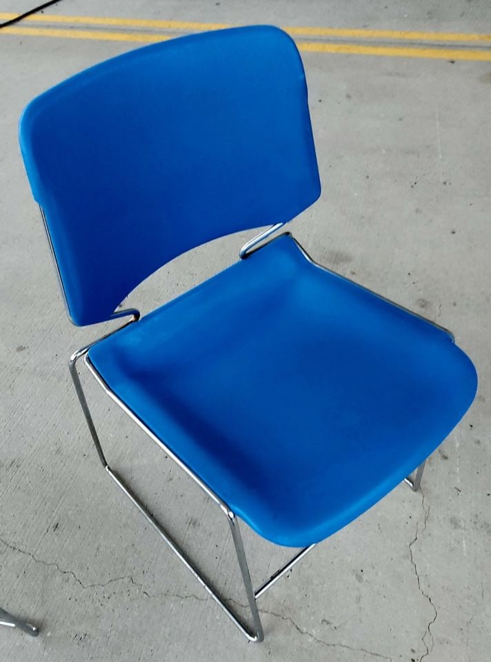 Pair of Mid-Century Blue Matrix Chairs by T. Tolleson for Krueger, 1970s - 3