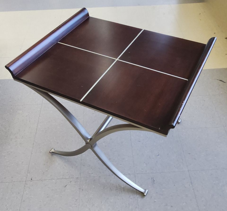 Vintage Klasseur International Designer Deco-Style Wood and Metal Large Accent Table - 6