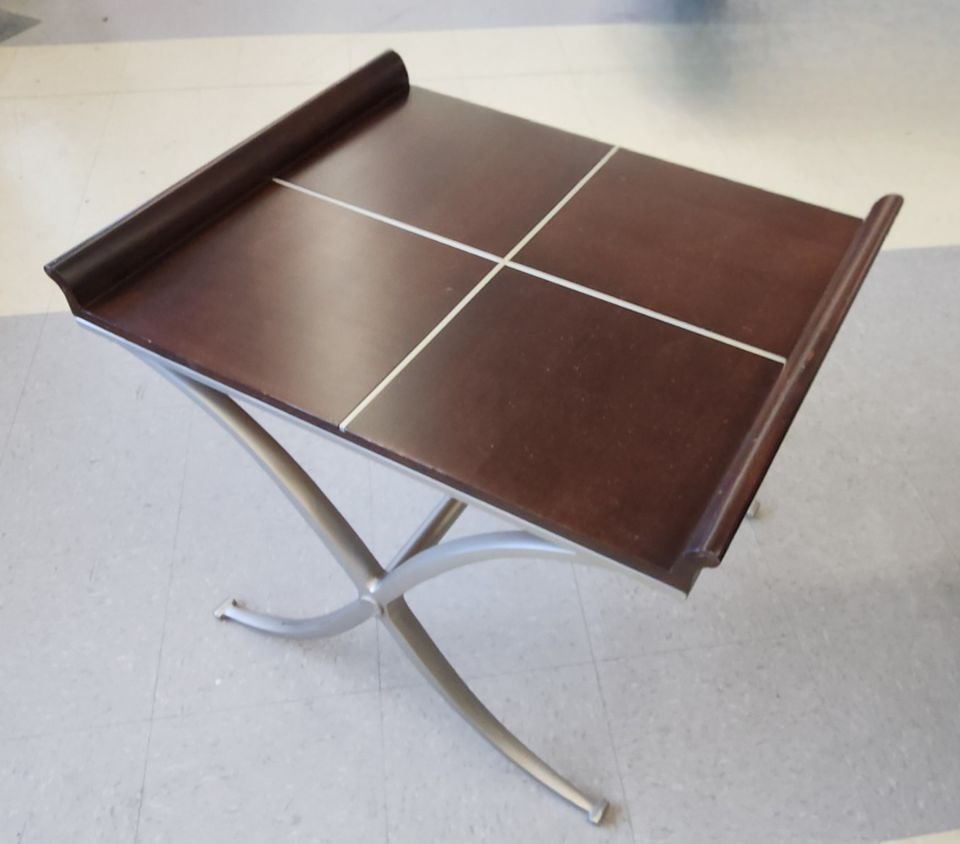 Vintage Klasseur International Designer Deco-Style Wood and Metal Large Accent Table - 8