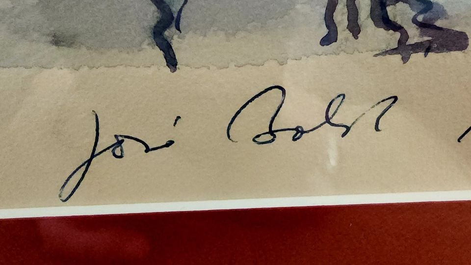 Wonderfully executed vintage mid-century signed original abstract impressionist lithograph w/ - 5