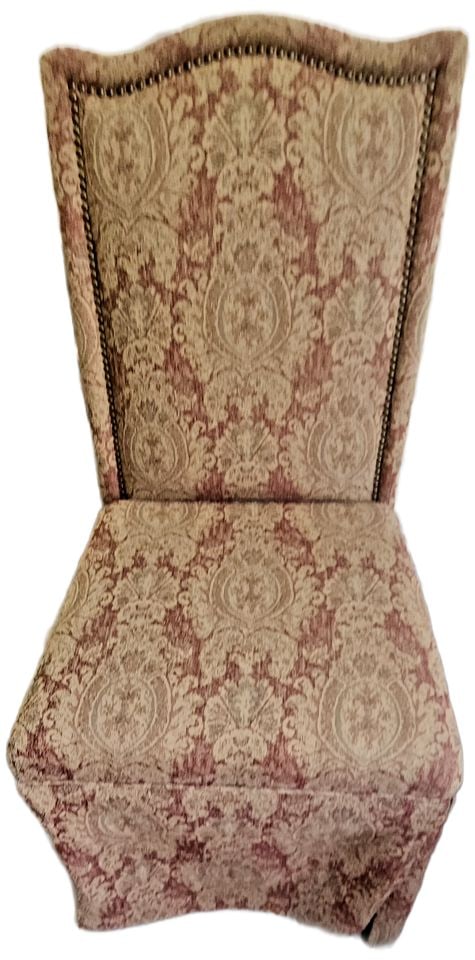 Pair of vintage Bombay Company Parsons Chairs w/ rich textured designer fabric - 2