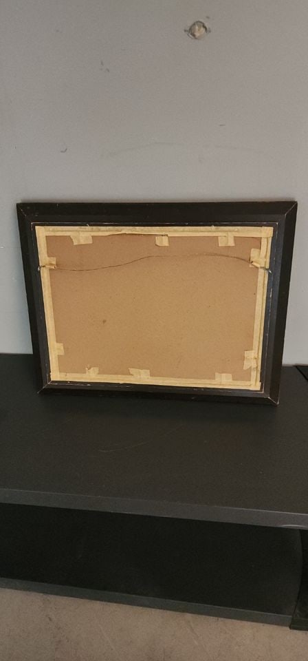 Vintage early 20th century oil painting (not original) of Street Scene on board. Circa 40s/50s - 4