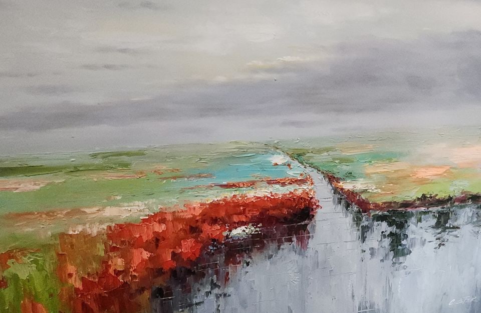 Beautiful Vintage landscape expressionist oil painting - 4