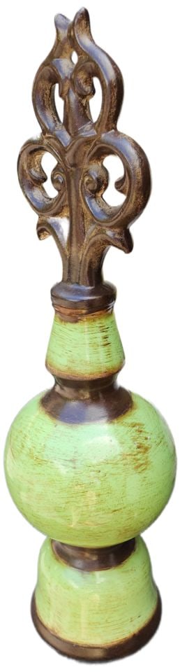 Vintage fleur de lis ceramic New Orleans sculptural pillar.. - 2