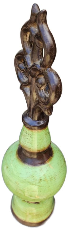 Vintage fleur de lis ceramic New Orleans sculptural pillar.. - 4