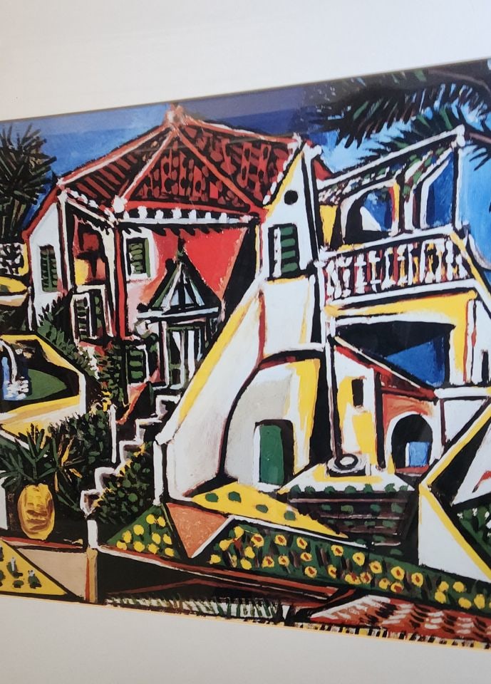 Lithograph of Picasso's 1952 vibrantly colored Cubist painting, "Paysage Méditerranéen". - 4