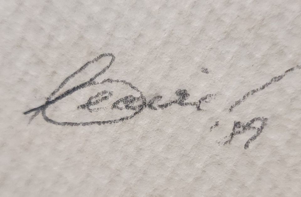 Vintage original signed watercolor of wildflowers... on paper beautifully framed under glass - 4