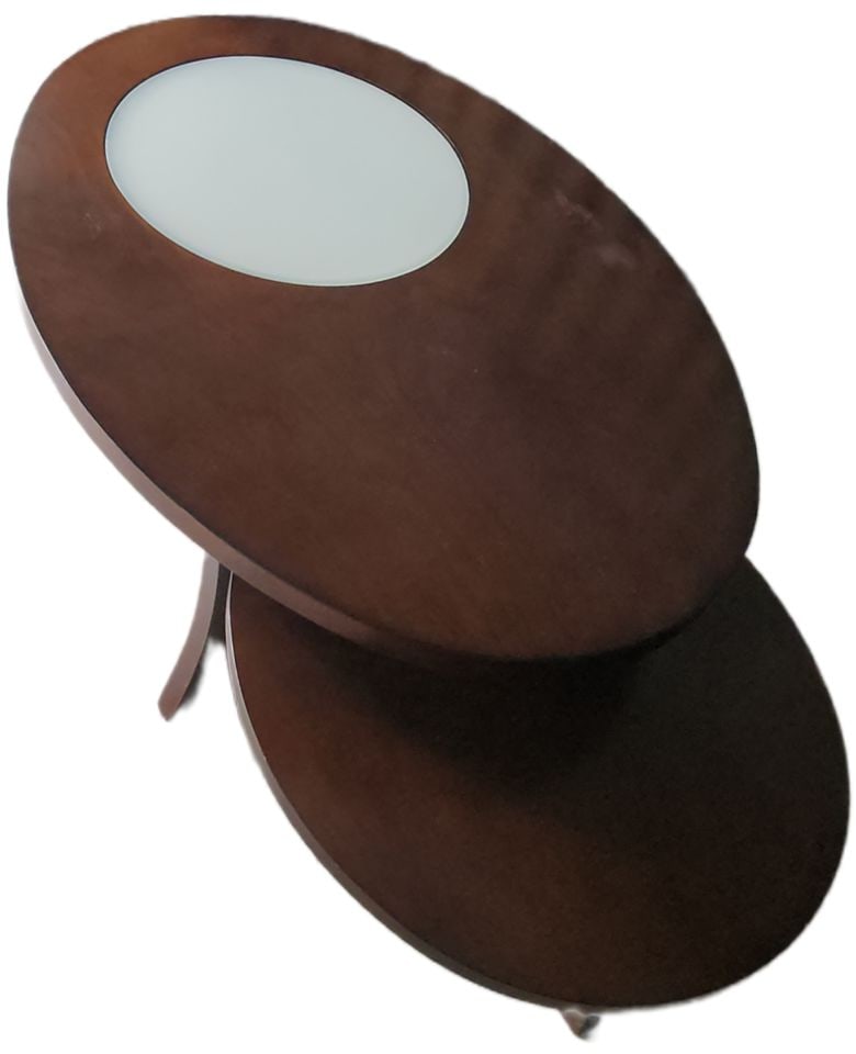 Mid-Century Modern "Alice Cocktail Table" w/ artistic 2 tier sculptural look. 48W X 28D X 20W - 5