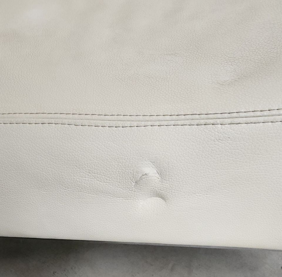 Vintage designer modern extra-wide upholstered side chair with chrome legs and naugahyde fabric. - 7