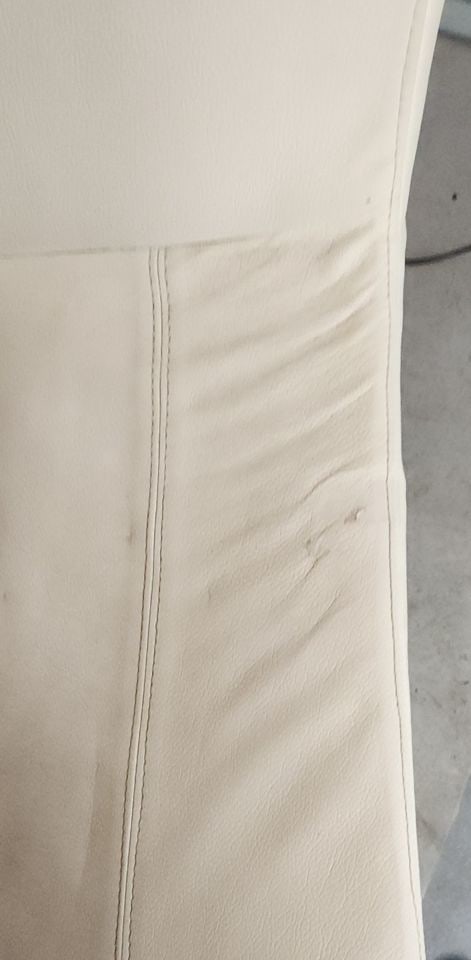 Vintage designer modern extra-wide upholstered side chair with chrome legs and naugahyde fabric. - 8