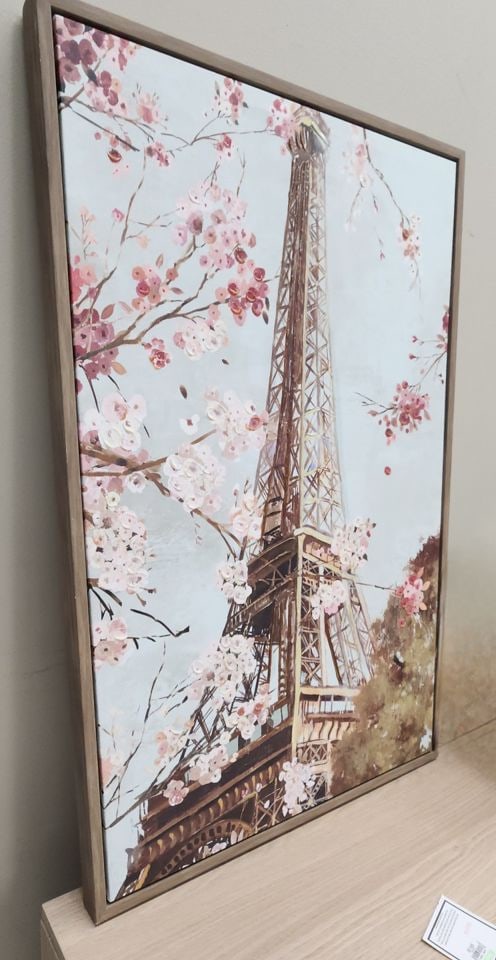 Allison Pearce "Paris in the Spring" Giclee impasto oil print w/ wonderful cherry blossoms. - 3