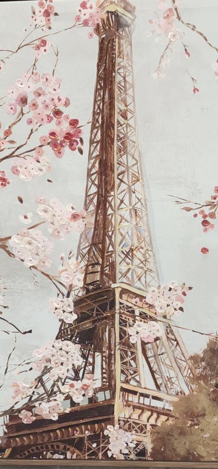Allison Pearce "Paris in the Spring" Giclee impasto oil print w/ wonderful cherry blossoms. - 4