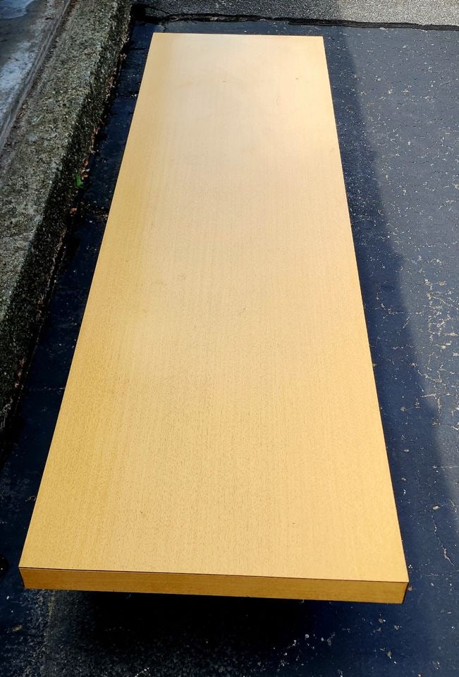 Classic Mid-Century Modern 6 ft Wood Coffee Table w/ Brass Legs. Circa 60s to 70s. - 3