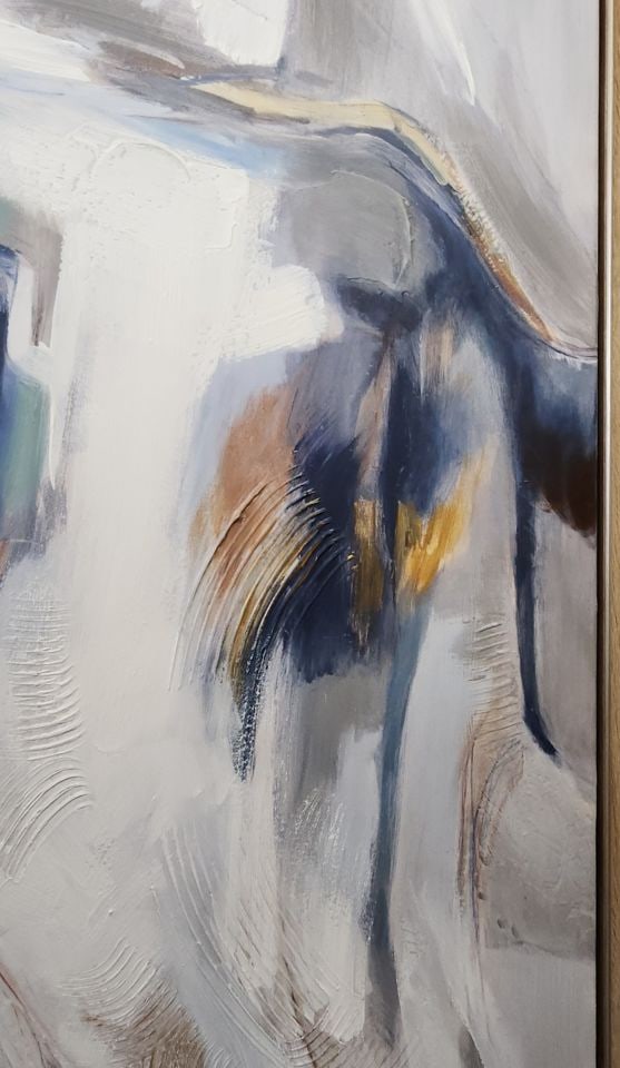 Striking vibrant modernist abstract oil painting w/ palette knife style impasto texture. - 4