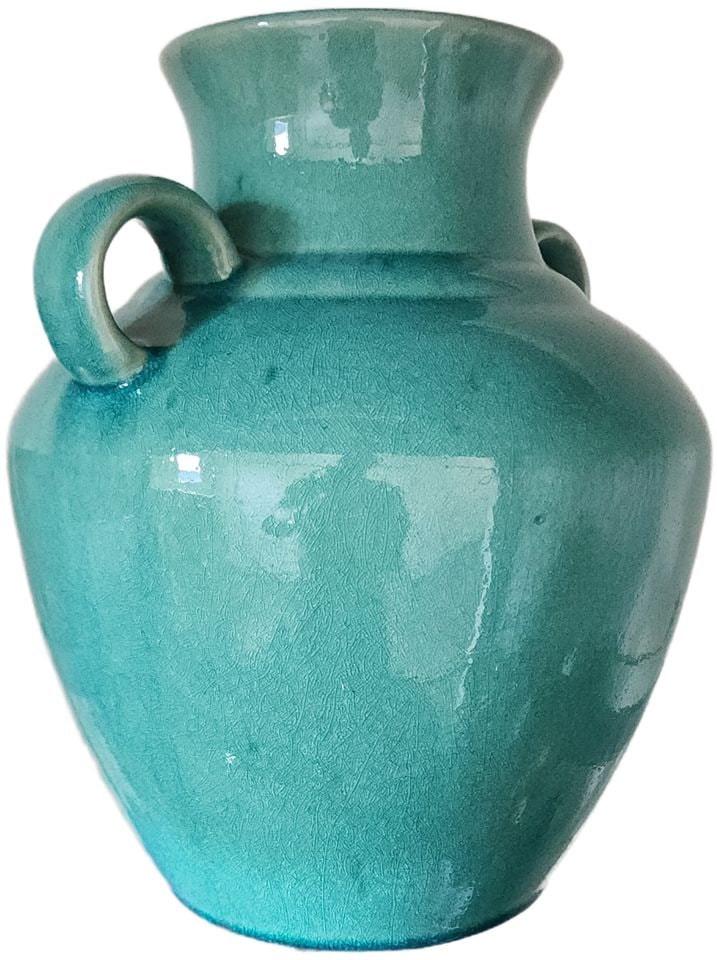 Exquisite Vintage "Arts & Crafts" period style turquoise pottery vase - 3