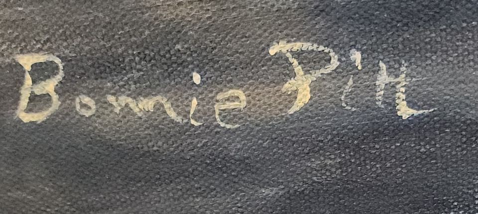 Bonnie Pitt Vintage superb nautical impressionist oil painting showing boats in harbor... Signed - 3