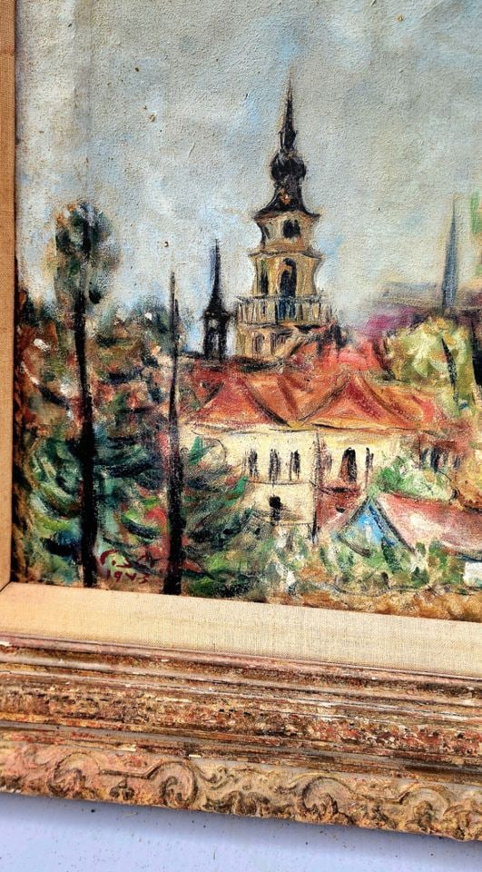 A. Zaskick, Signed Circa 1943, Exquisite Original Oil Painting of European Landscape. - 5
