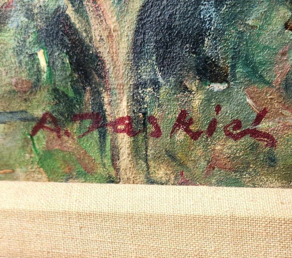 A. Zaskick, Signed Circa 1943, Exquisite Original Oil Painting of European Landscape. - 7