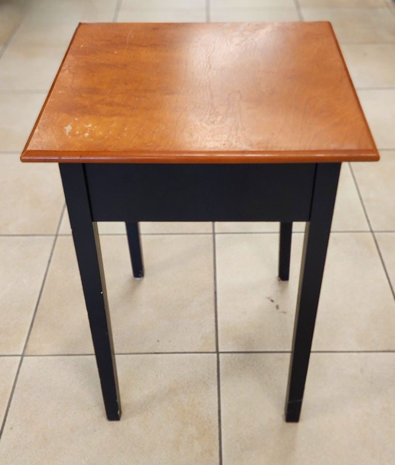 2 Vintage shaker style country side tables w/ 1 drawer. Perfect for rustic or modern farmhouse decor - 3