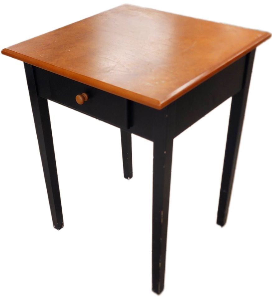 2 Vintage shaker style country side tables w/ 1 drawer. Perfect for rustic or modern farmhouse decor - 4