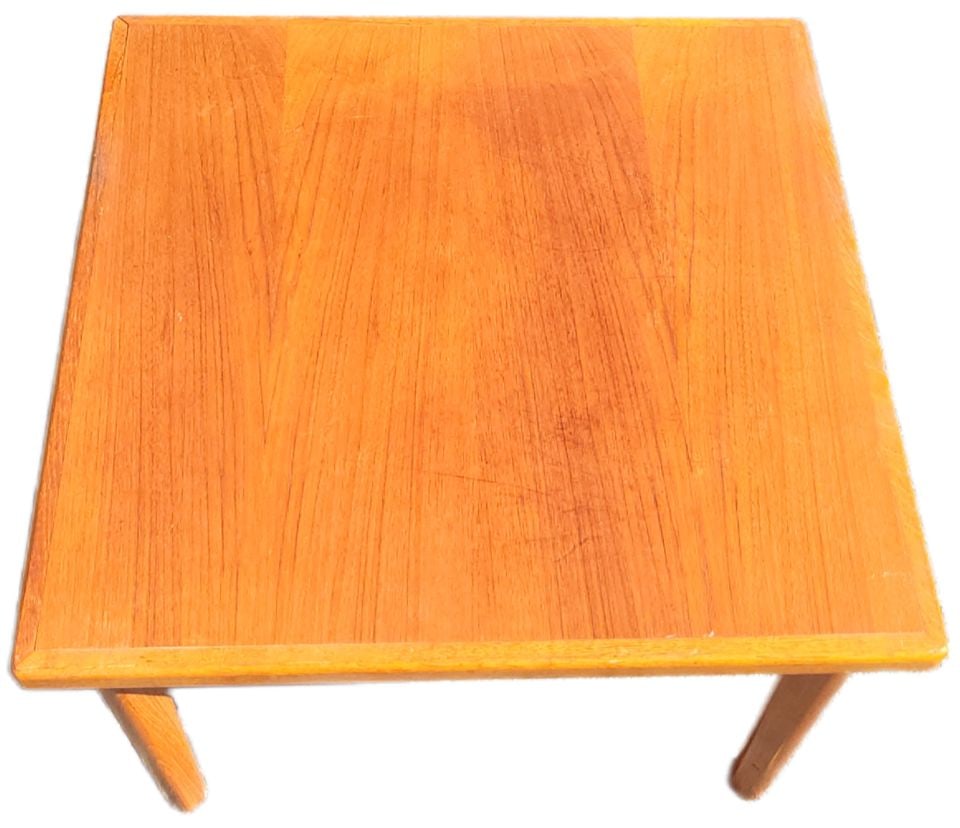 Go back to the 60s & 70s w/ this MCM Scandinavian Gallery teak coffee table. 27.5" Square x 18.5 H. - 5