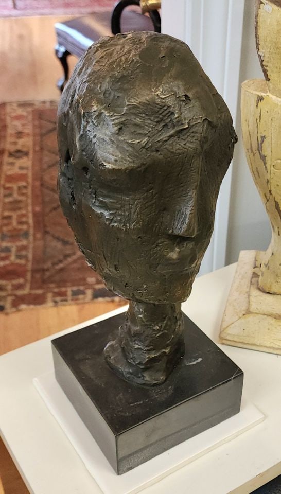 Giacometti Ltd edition vintage brutalist bronze sculpture of abstract female image. Facsimile - 3