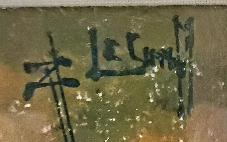 Maurice Le Cunff, signed Mid-Century impressionist oil painting w/ rich texture & cubist influences. - 5