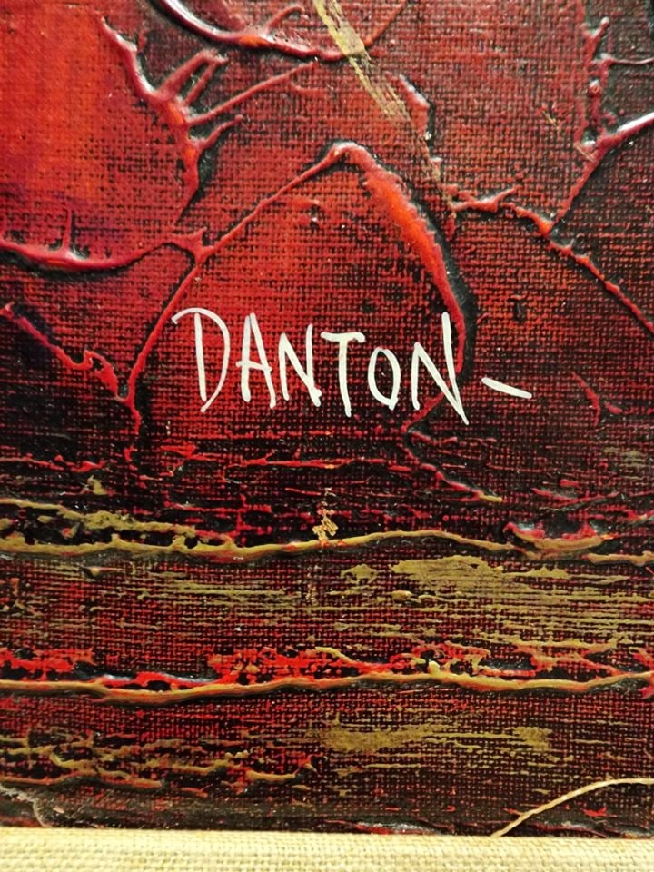 Danton mid-century impressionist oil painting depicting a golden pirate ship against the backdrop of - 3