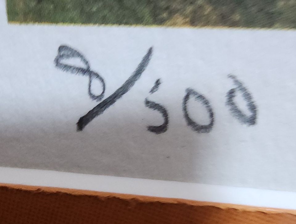 Steven Klein, vintage Ltd. Edition primitive style folk art print Summer Hayride under glass - 6