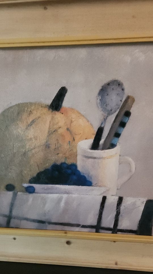 Vintage captivating still life oil painting reproduction on board. - 2