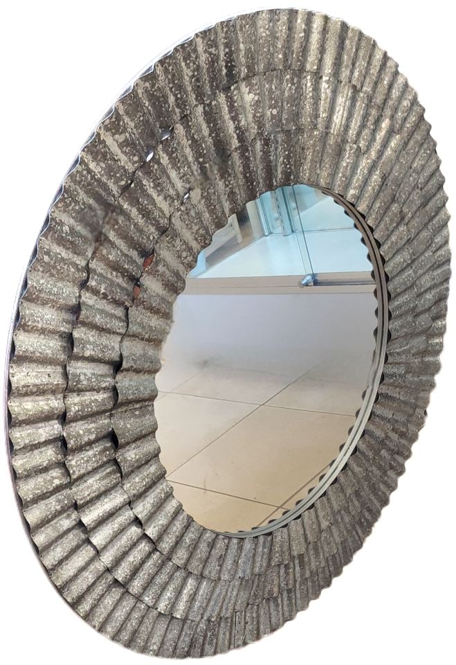 42" Diameter Dramatic Mid-Century Modern brutalist heavy metal wall sculpture - 2