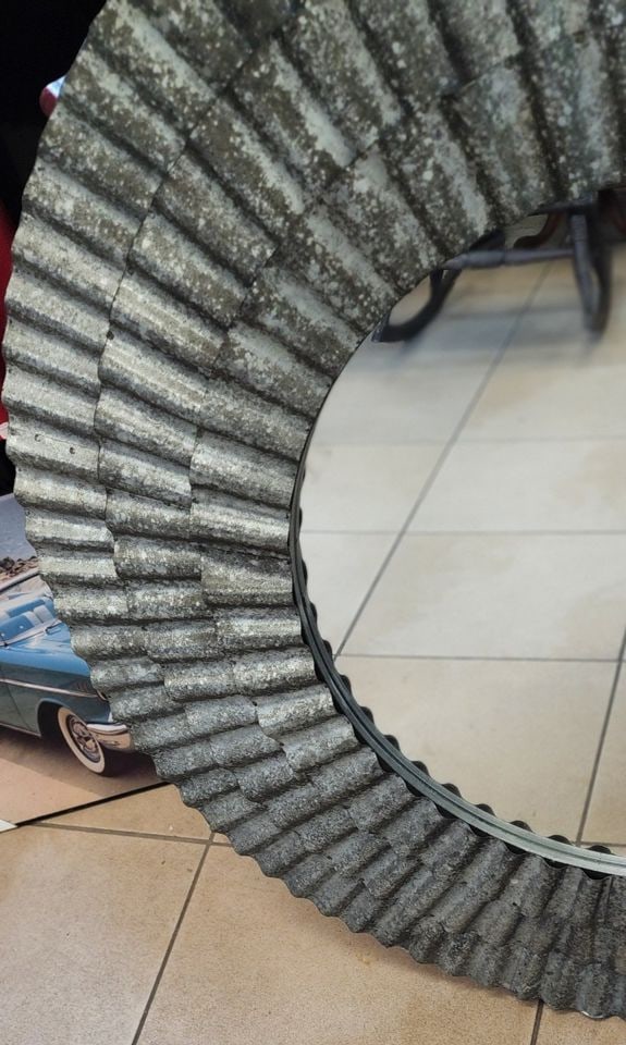 42" Diameter Dramatic Mid-Century Modern brutalist heavy metal wall sculpture - 3