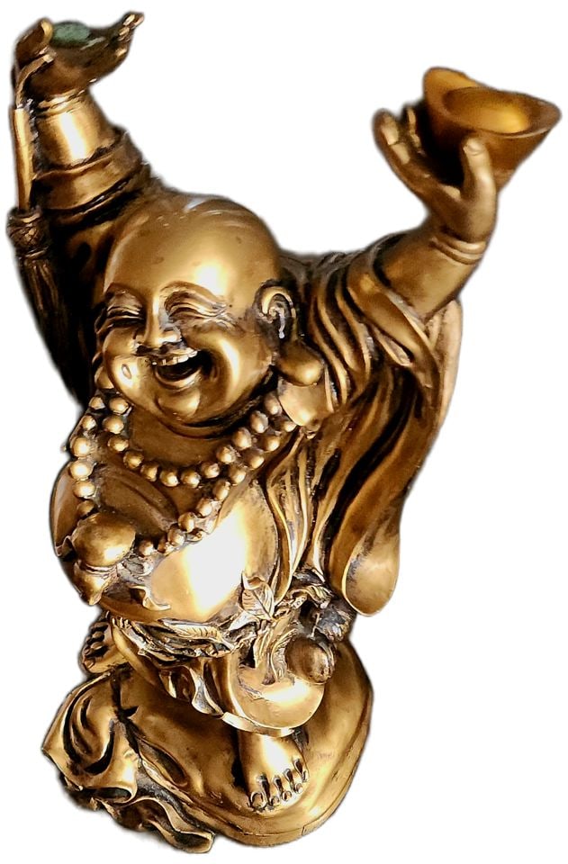 Rare Large vintage ceramic statue of "Laughing Buddha" also known as Maitreya or Hotei - 3