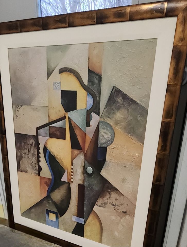 The Western Eye by John Douglas, Ltd Edition 45x51 cubist mixed media hand-enhanced giclee work w/ - 2