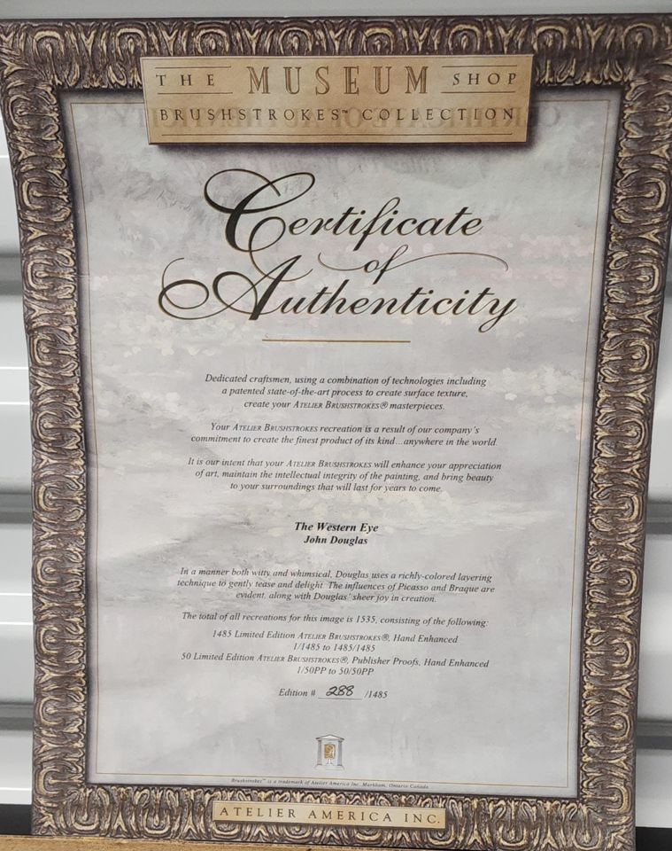 The Western Eye by John Douglas, Ltd Edition 45x51 cubist mixed media hand-enhanced giclee work w/ - 5