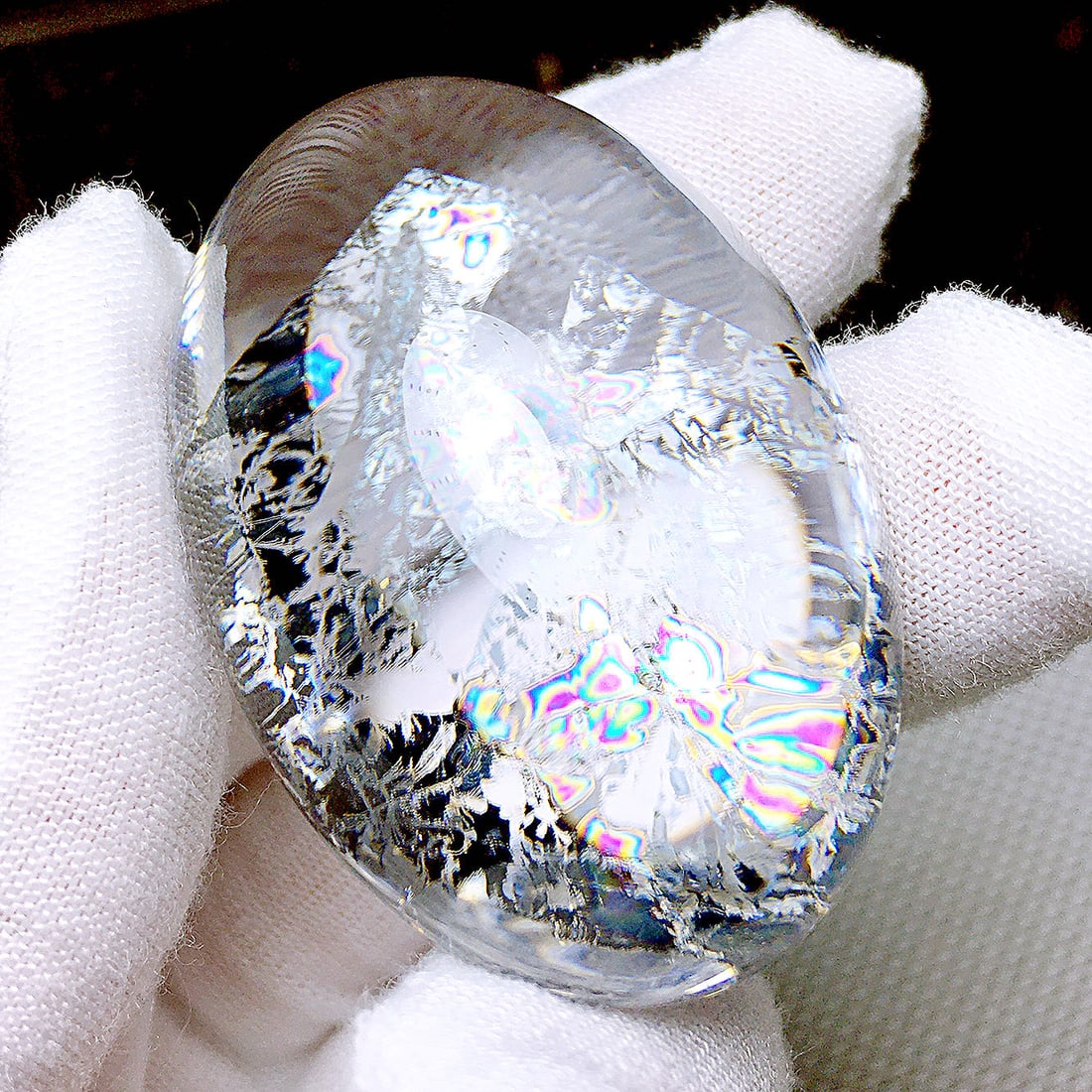 Natural Rainbow Glaze Mica Sheet Full Wrap Pendant - 2