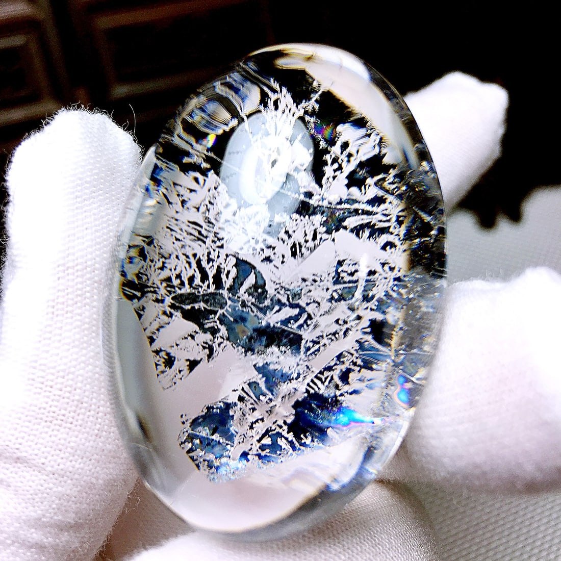 Natural Rainbow Glaze Mica Sheet Full Wrap Pendant - 3