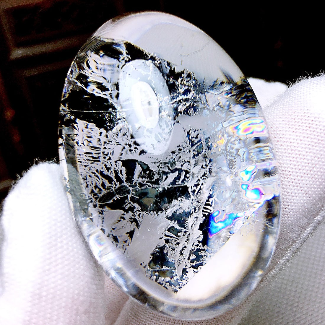 Natural Rainbow Glaze Mica Sheet Full Wrap Pendant - 4