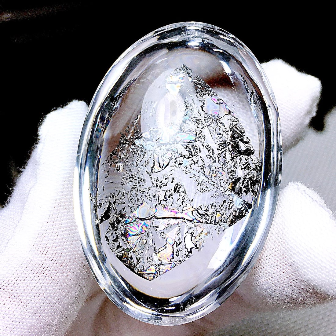 Natural Rainbow Glaze Mica Sheet Full Wrap Pendant - 7