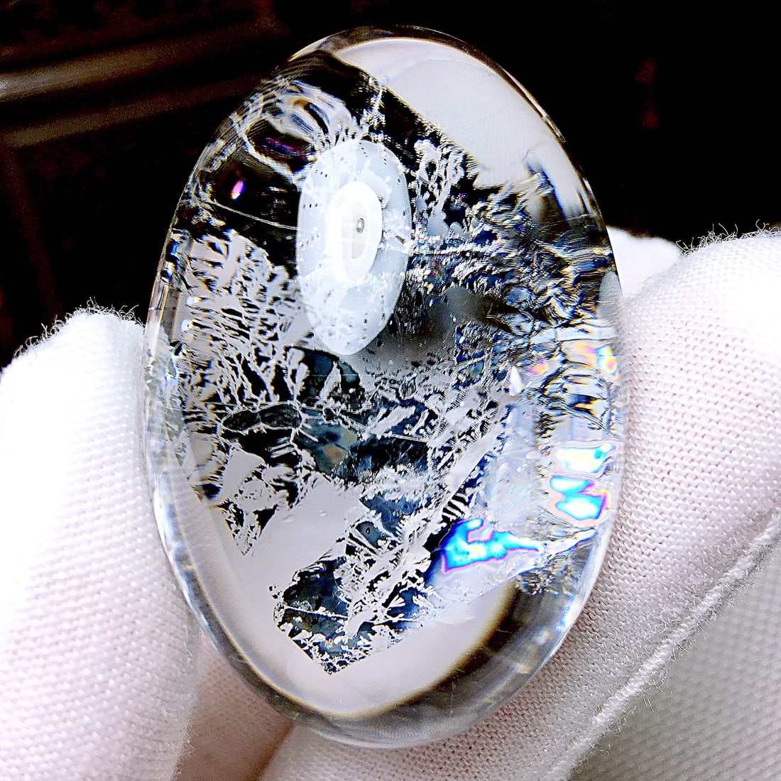 Natural Rainbow Glaze Mica Sheet Full Wrap Pendant - 8